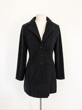 Vintage Y2K Charolette Russe Mcbling Mall Goth Mob Wife Textured Zebra Pea Coat